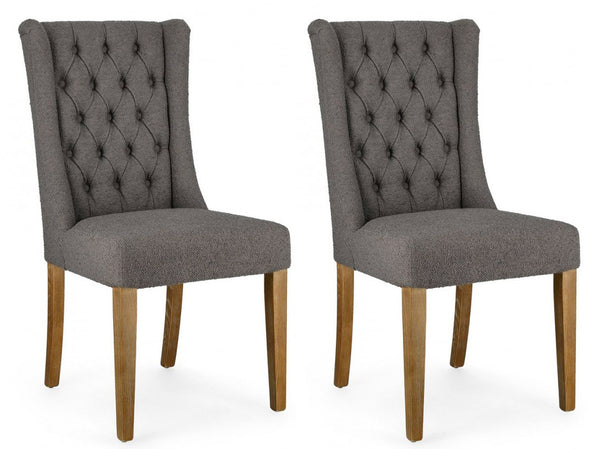 prezzo Lot de 2 chaises 51x63x104h cm Columbia Gris Bouclè