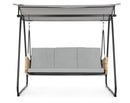 Dondolo 3 Posti da Giardino 210x138x182 cm in Acciaio Easy Grigio-3