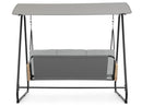 Dondolo 3 Posti da Giardino 210x138x182 cm in Acciaio Easy Grigio-4