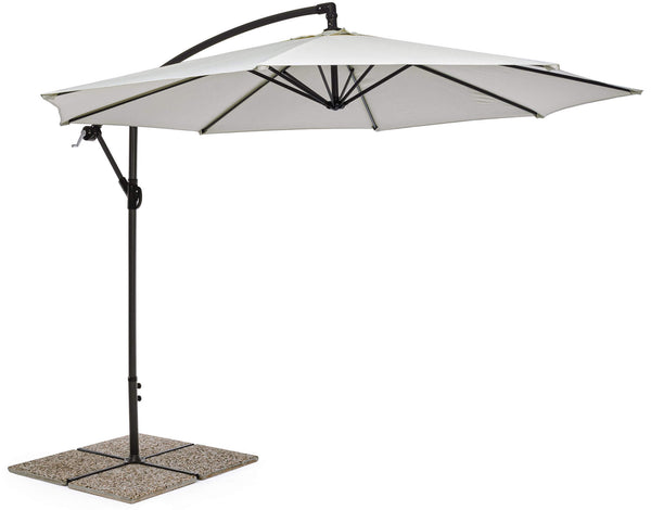 online Parasol de Jardin Décentralisé Ø3m en Acier avec Toile Polyester Naturel