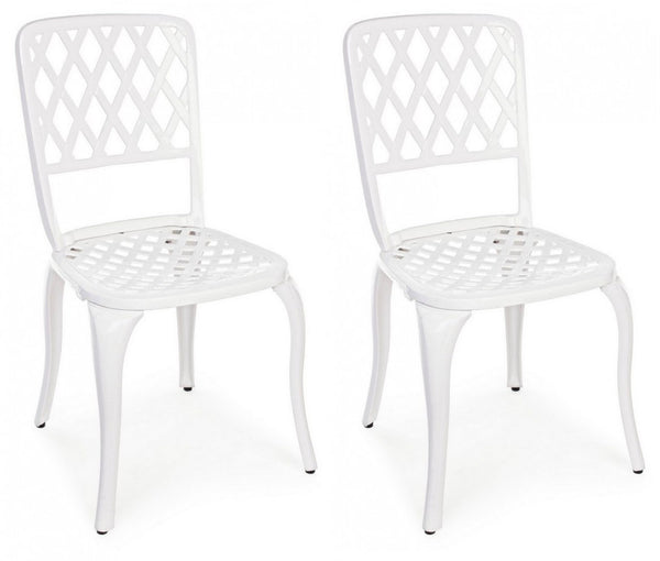 sconto Lot de 2 chaises de jardin 44x46x89h cm Faenza Blanc