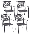 Set 4 Sedie da Giardino 65x60x92h cm con Braccioli Ivrea Antracite-1