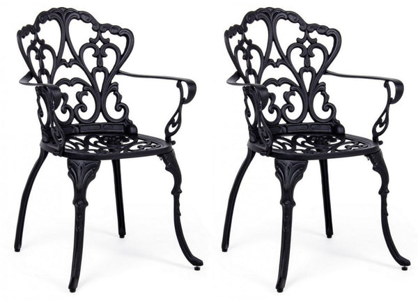 Lot de 2 chaises de jardin 57,5x58x87,5h cm avec accoudoirs Victoria Anthracite prezzo