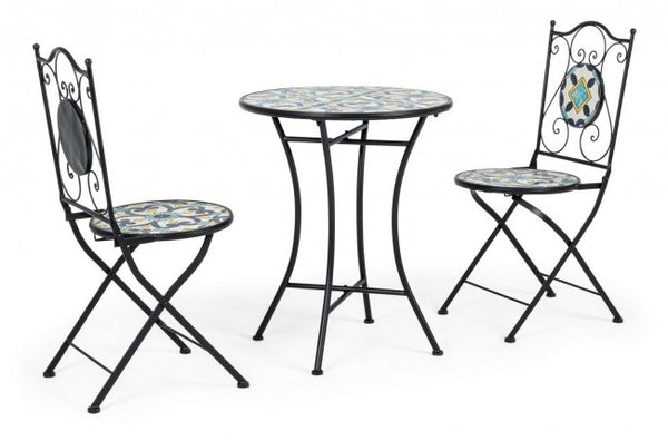 acquista Ensemble table Positano et 2 chaises de jardin pliantes en métal