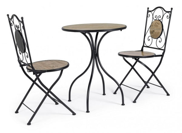 Set de Table Basse et 2 Chaises de Jardin Pliantes Kansas en Métal acquista