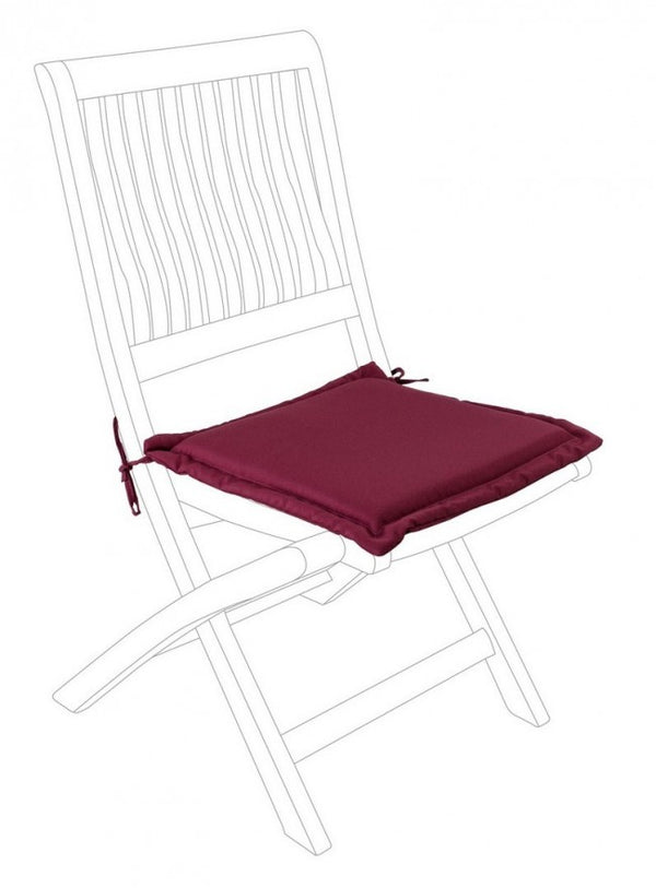 Coussin d'assise carré Poly180 bordeaux en tissu pour extérieur sconto
