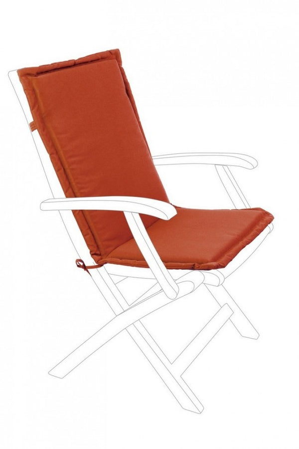 Coussin à dossier moyen Poly180 rouge orange en tissu pour extérieur sconto