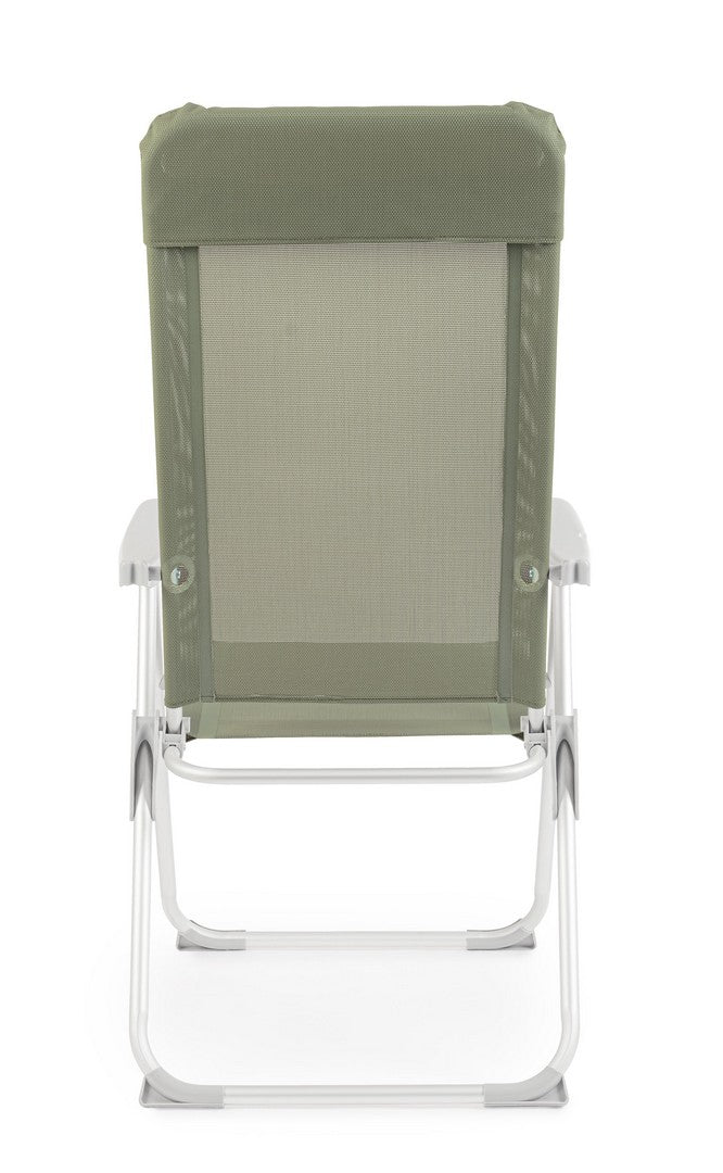 Set 4 Sedie Sdraio Pieghevole 57x65x110 cm in Alluminio Cayo Olive-5