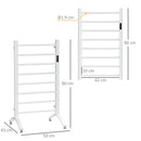 Scaldasalviette Elettrico 8 Barre 50x45x80 cm in Acciaio al Carbonio Bianco-3