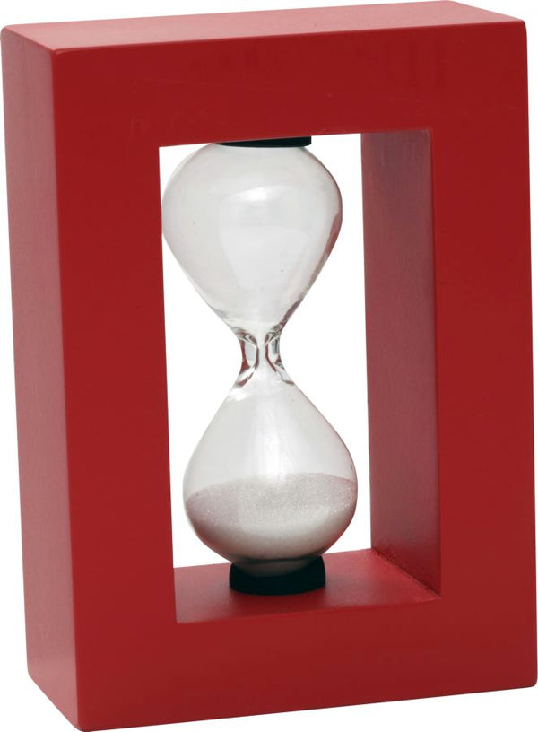 sconto Sablier avec Cadre Rouge 60 Seconds 7x3,6x9,9 cm MDF et Verre Rouge