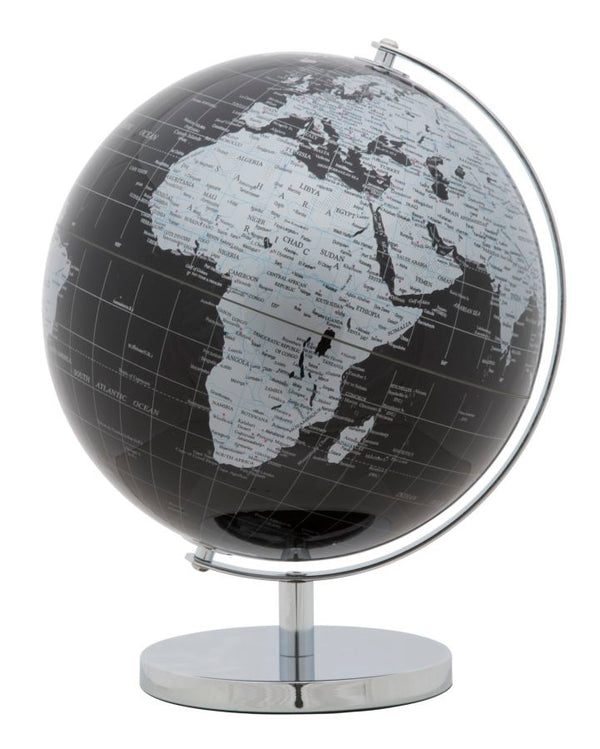 sconto Globe Noir Ø25x34 cm Plastique et Fer Noir et Argent