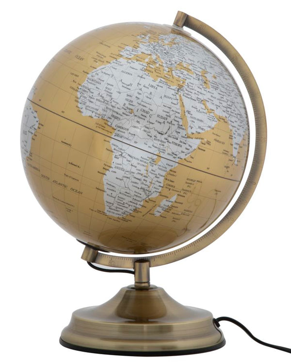 sconto Globe Orange avec Lumière Ø25x38 cm Métal et Plastique Or Rouille et Argent