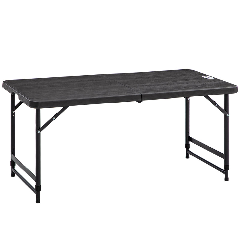 Tavolo Catering Pieghevole 118x60x74 cm in Acciaio e HDPE Grigio Scuro-1