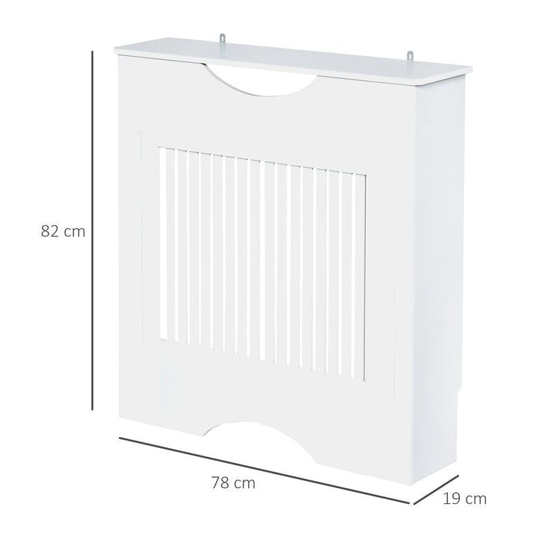 Copritermosifone Bianco 78x19x82 cm in MDF con Piano d'Appoggio e Design Antiribaltamento-3