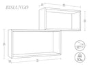 Set 2 Mensole Cubo da Parete Rettangolare in Fibra di Legno Bislungo Ciliegio-6