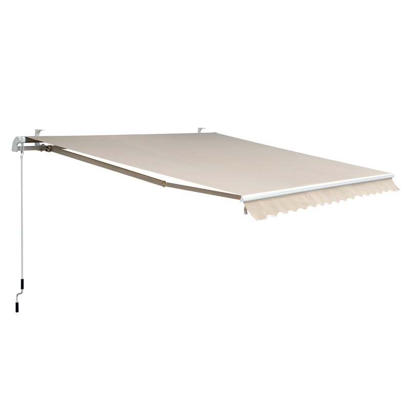 Tenda da Sole Avvolgibile a Parete 3.5x2.5m in Alluminio Beige -4