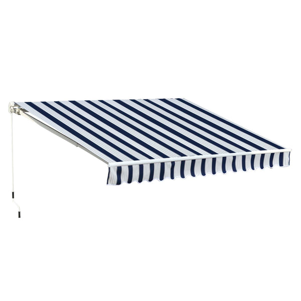 Auvent 295x250 cm en Aluminium et Polyester Bleu et Blanc sconto