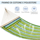 Amaca da Giardino 2 Posti 400x140 cm con Cuscino in Tessuto Multicolore-4