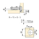 Cerniera a Scodellino 35 mm Collo Dritto Chiusura Ammortizzata 100° Basette Euro 20 Pezzi Emuca-2