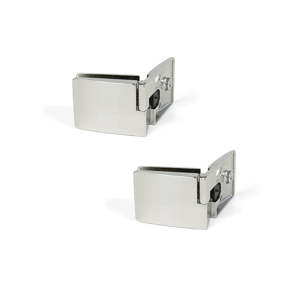 sconto Emuca Charnière pour porte en verre Emplacement central 4-5 mm d'épaisseur Chrome poli 2 pièces