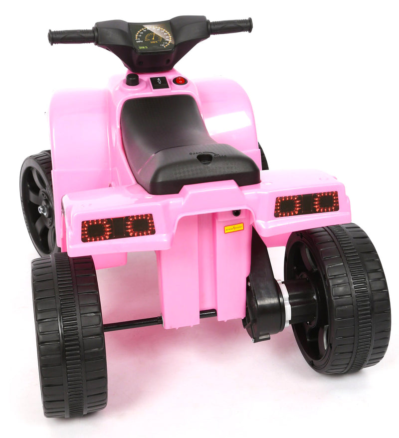 Mini Quad Elettrico per Bambini 6V Nero e Rosa-4