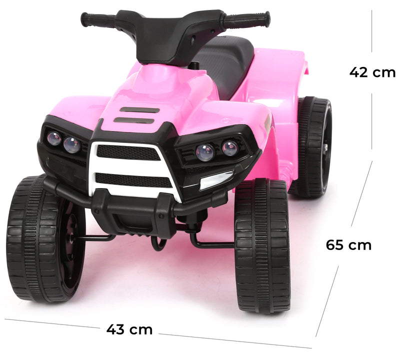 Mini Quad Elettrico per Bambini 6V Nero e Rosa-5