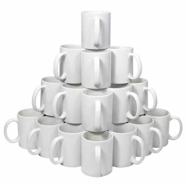 acquista Lot de 72 mugs à impression personnalisée en céramique blanche avec boîtes