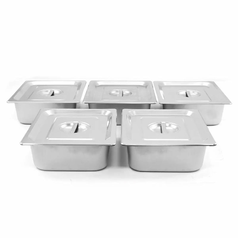 Espositore a Bagnomaria per Ristoranti Pizzerie con 5 Vaschette in Acciaio Inox-6