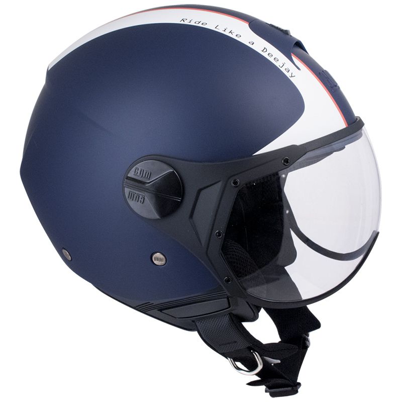 Casco Jet per Scooter Visiera Sagomata CGM Deejay 107DJ1 Blu Opaco -1