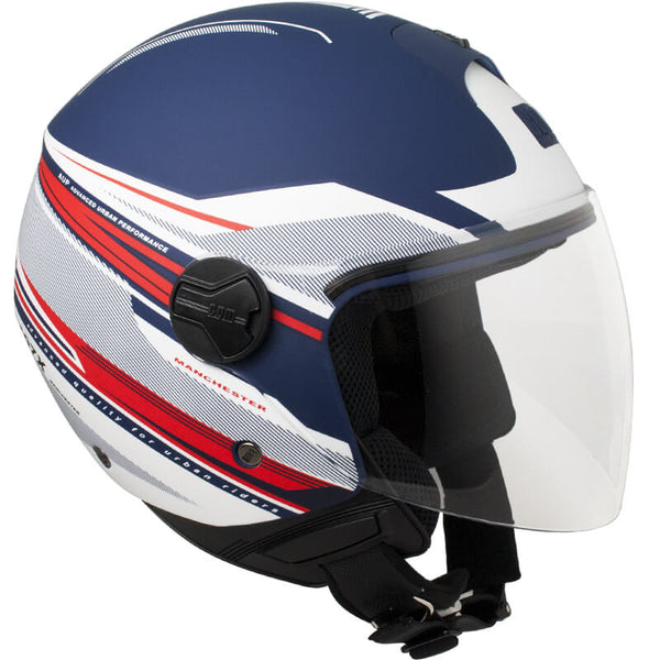 Casque Jet pour Scooter Visière Longue CGM Manchester 107X Bleu Mat prezzo