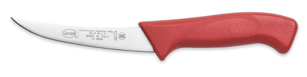 Couteau à désosser étroit et incurvé, lame de 13 cm, manche antidérapant, peau de Sanelli rouge online