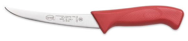 Couteau à désosser étroit et incurvé, lame de 15 cm, manche antidérapant, peau de Sanelli rouge prezzo