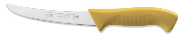 prezzo Couteau à désosser courbé lame 16 cm manche antidérapant peau de Sanelli jaune