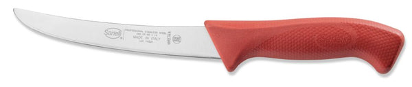 online Couteau à désosser courbé lame 16 cm manche antidérapant peau de Sanelli rouge