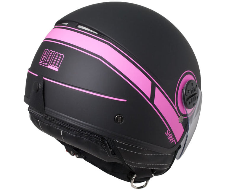 Casco Jet per Scooter Visiera Sagomata CGM Shiny 109S Fucsia Fluo Opaco -3