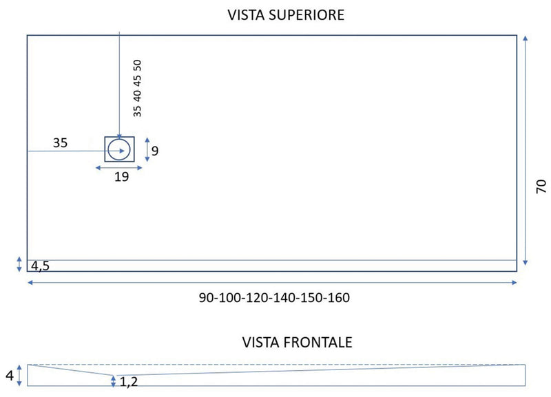 Piatto Doccia in Pietra Bonussi Armena Crema Varie Misure-5