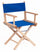 Chaise de réalisateur pliante 43x60xH88 cm en tissu bleu bois naturel