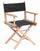 Chaise de réalisateur pliante 43x60xH88 cm en bois naturel et tissu noir