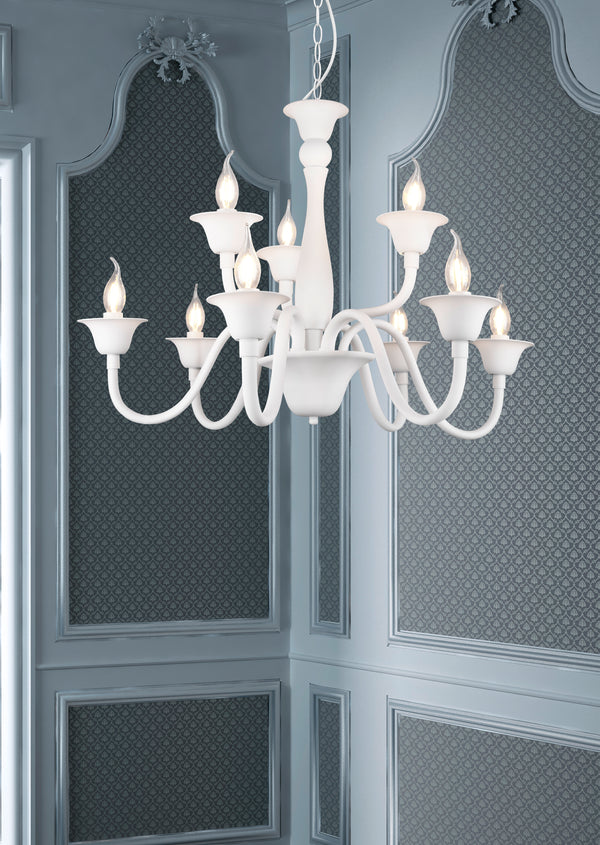 Lustre d'intérieur E14 en métal blanc mat sconto