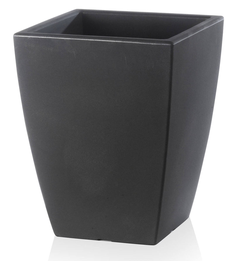 Vaso 29x29x36cm in Resina Tulli Quadro Veneto Essential 35 Antracite-1