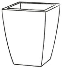 Vaso 29x29x36cm in Resina Tulli Quadro Veneto Essential 35 Bianco-2