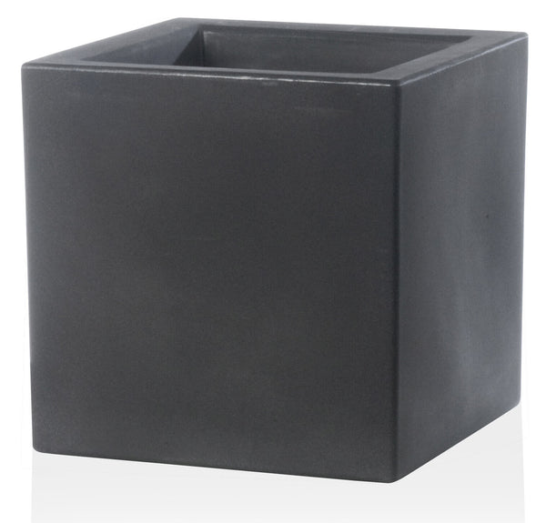 acquista Vase en Résine Tulli Schio Cubo Essential Anthracite Différentes Tailles