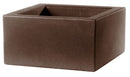 Vaso 50x50x20cm in Resina Tulli Schio Cubo Basso Essential 50 Bronzo-1