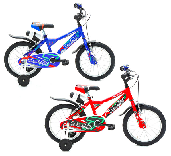 Bicicletta per Bambino 16” 2 Freni Bimbo Rally Blu o Rosso sconto