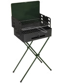 Barbecue a Carbone Carbonella Portatile 42x31x77 cm Nero e Verde-1