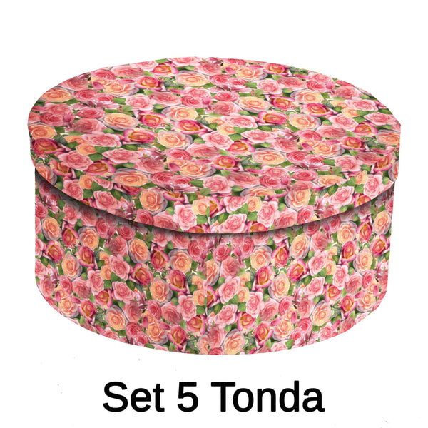 Lot de 5 boîtes en carton pour roses rondes sconto