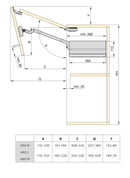 Braccetto per Ante Elevabile Agile Flap P 3,7 - 7,2 Kg Plastica Grigio Antracite Acciaio Emuca-2