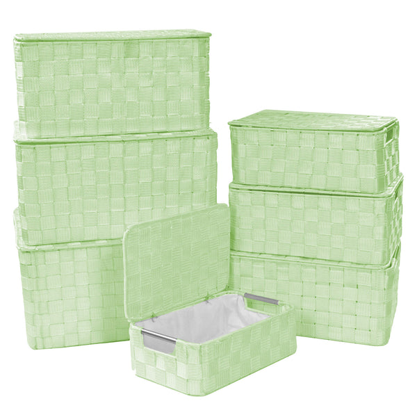 acquista Lot de 7 boîtes rectangulaires en polyester vert clair