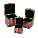 Set 3 Scatole in Similpelle multicolor quadro -2