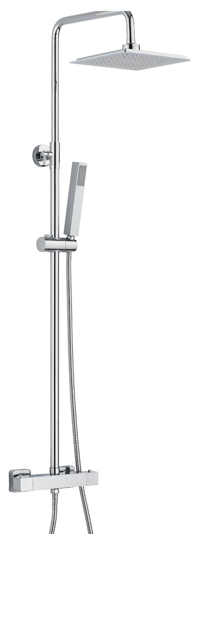 Set Colonna Doccia Soffione Doccia e Laccio  in Acciaio Inox Laura-1